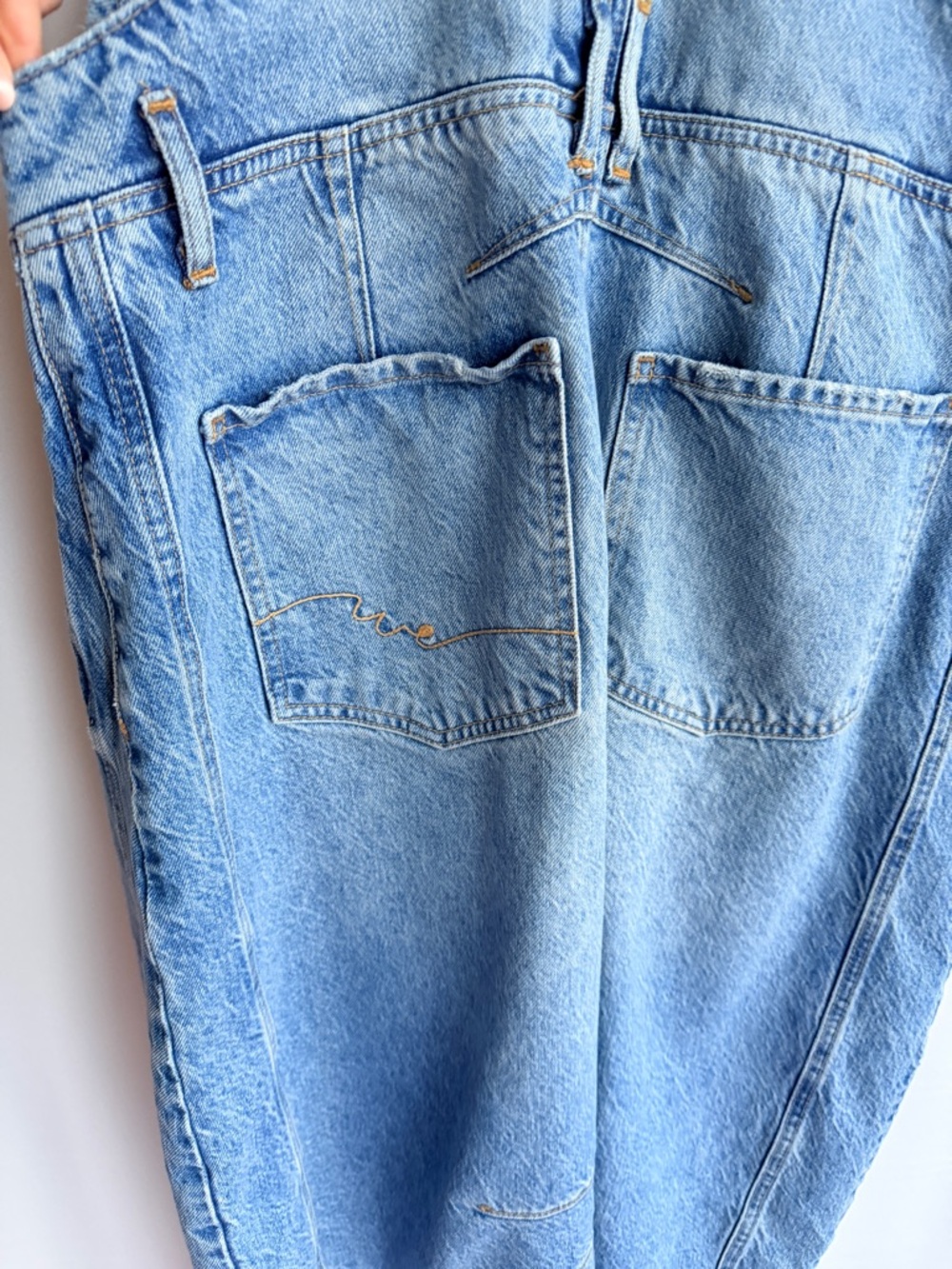 We The Free Good Luck Barrel Overalls XL – Wide Leg Denim Dungarees - Picture 10 of 12